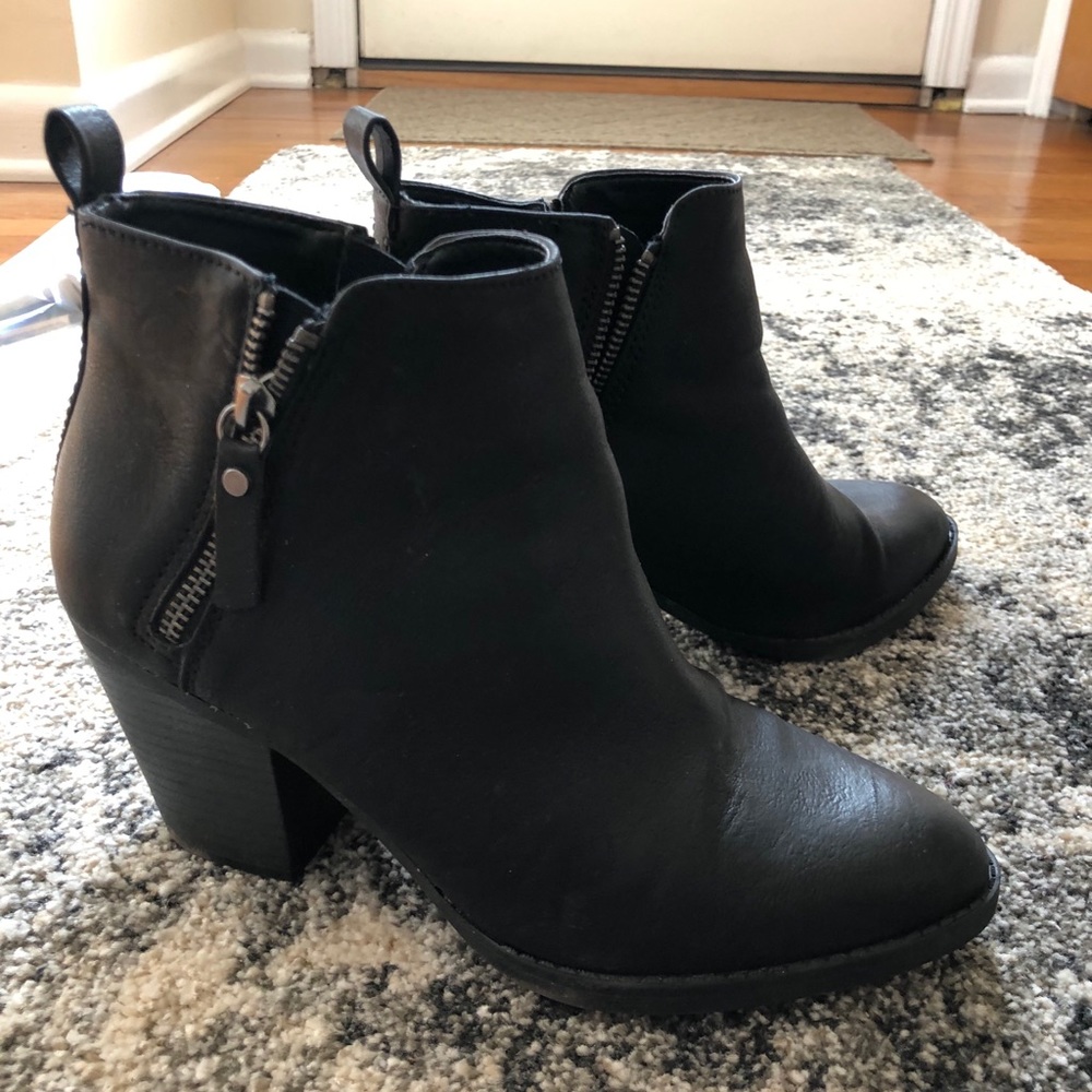 Universal Thread Black Ankle Heeled Booties - image 1